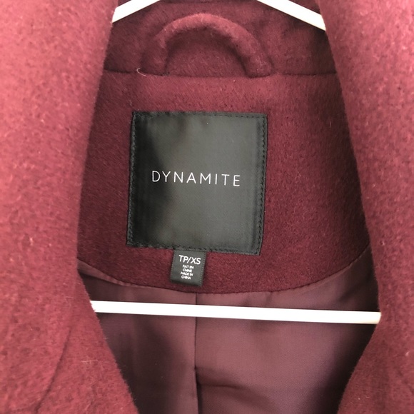 Dynamite Long Burgundy Coat - Picture 2 of 3